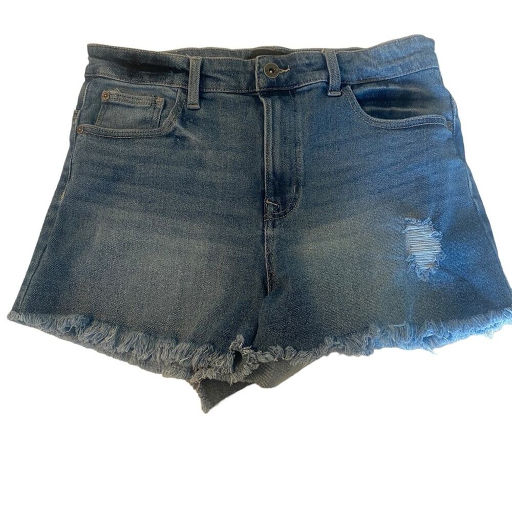 Kendall + Kylie Shorts Womene's Blue‎ The Icon Denim Jean Frayed Hem Sz 11/30
